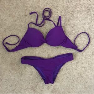 Purple push-up bikini